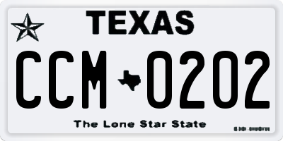 TX license plate CCM0202