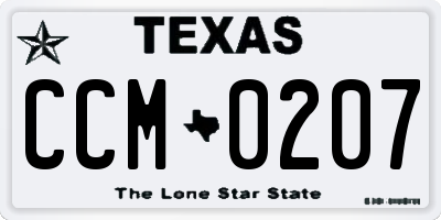 TX license plate CCM0207