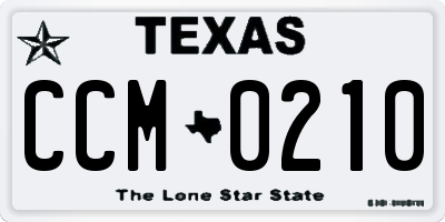 TX license plate CCM0210