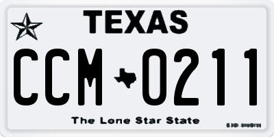 TX license plate CCM0211