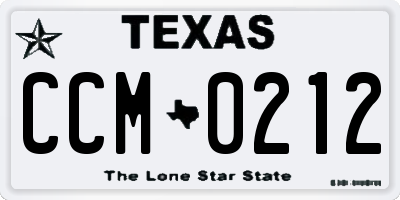 TX license plate CCM0212