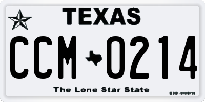TX license plate CCM0214