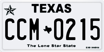 TX license plate CCM0215