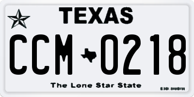 TX license plate CCM0218