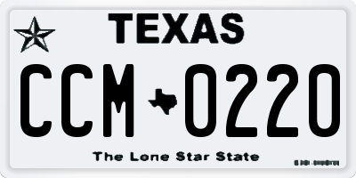 TX license plate CCM0220