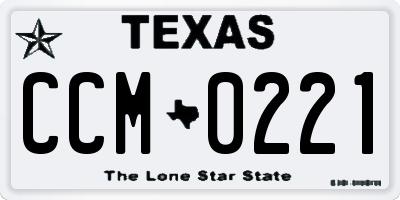 TX license plate CCM0221