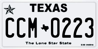TX license plate CCM0223
