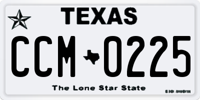 TX license plate CCM0225