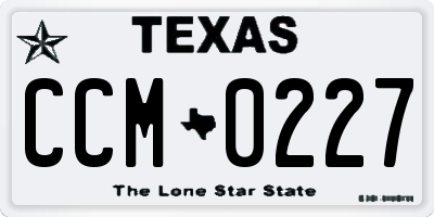 TX license plate CCM0227