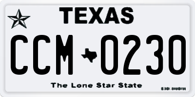 TX license plate CCM0230