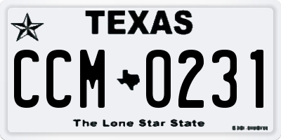 TX license plate CCM0231