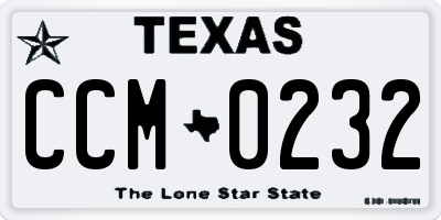 TX license plate CCM0232