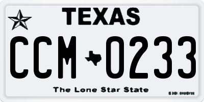TX license plate CCM0233