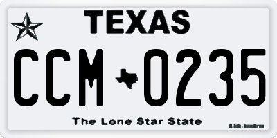 TX license plate CCM0235