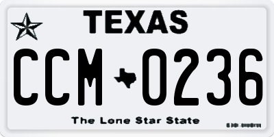 TX license plate CCM0236