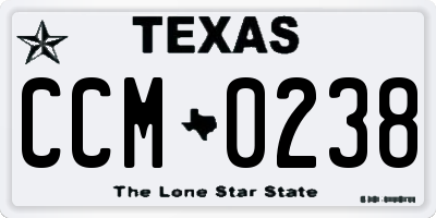 TX license plate CCM0238