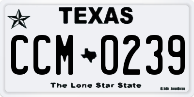 TX license plate CCM0239