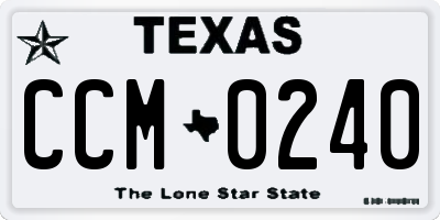 TX license plate CCM0240