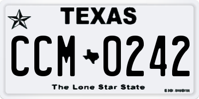 TX license plate CCM0242