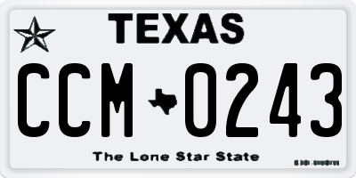 TX license plate CCM0243