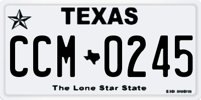 TX license plate CCM0245