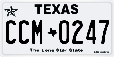 TX license plate CCM0247