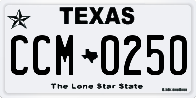 TX license plate CCM0250