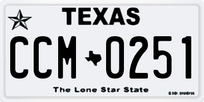 TX license plate CCM0251