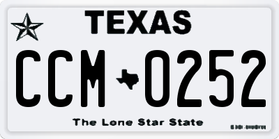 TX license plate CCM0252