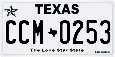 TX license plate CCM0253