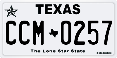 TX license plate CCM0257