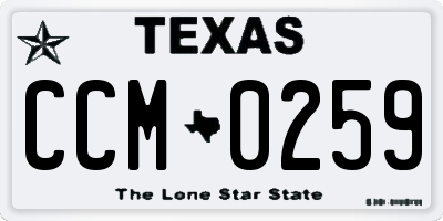 TX license plate CCM0259