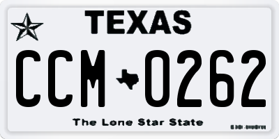 TX license plate CCM0262