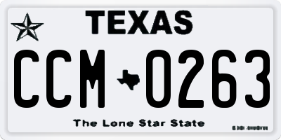 TX license plate CCM0263