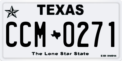 TX license plate CCM0271