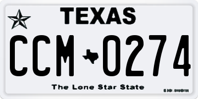 TX license plate CCM0274