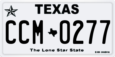 TX license plate CCM0277