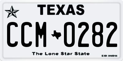 TX license plate CCM0282
