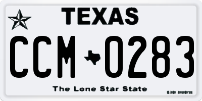 TX license plate CCM0283