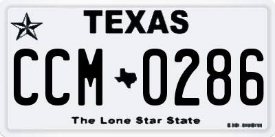 TX license plate CCM0286