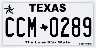 TX license plate CCM0289