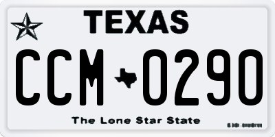 TX license plate CCM0290