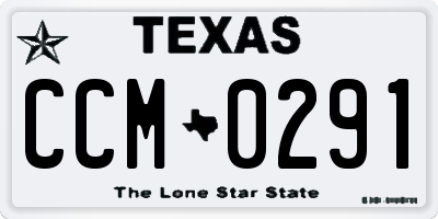 TX license plate CCM0291