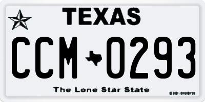 TX license plate CCM0293