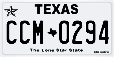 TX license plate CCM0294