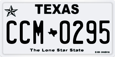TX license plate CCM0295