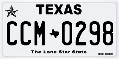 TX license plate CCM0298