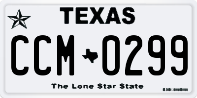 TX license plate CCM0299