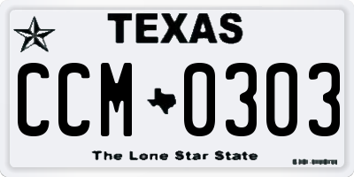 TX license plate CCM0303