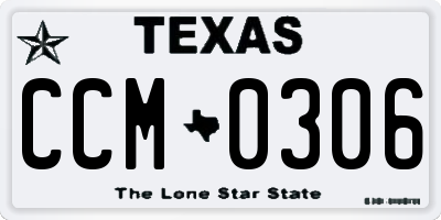 TX license plate CCM0306